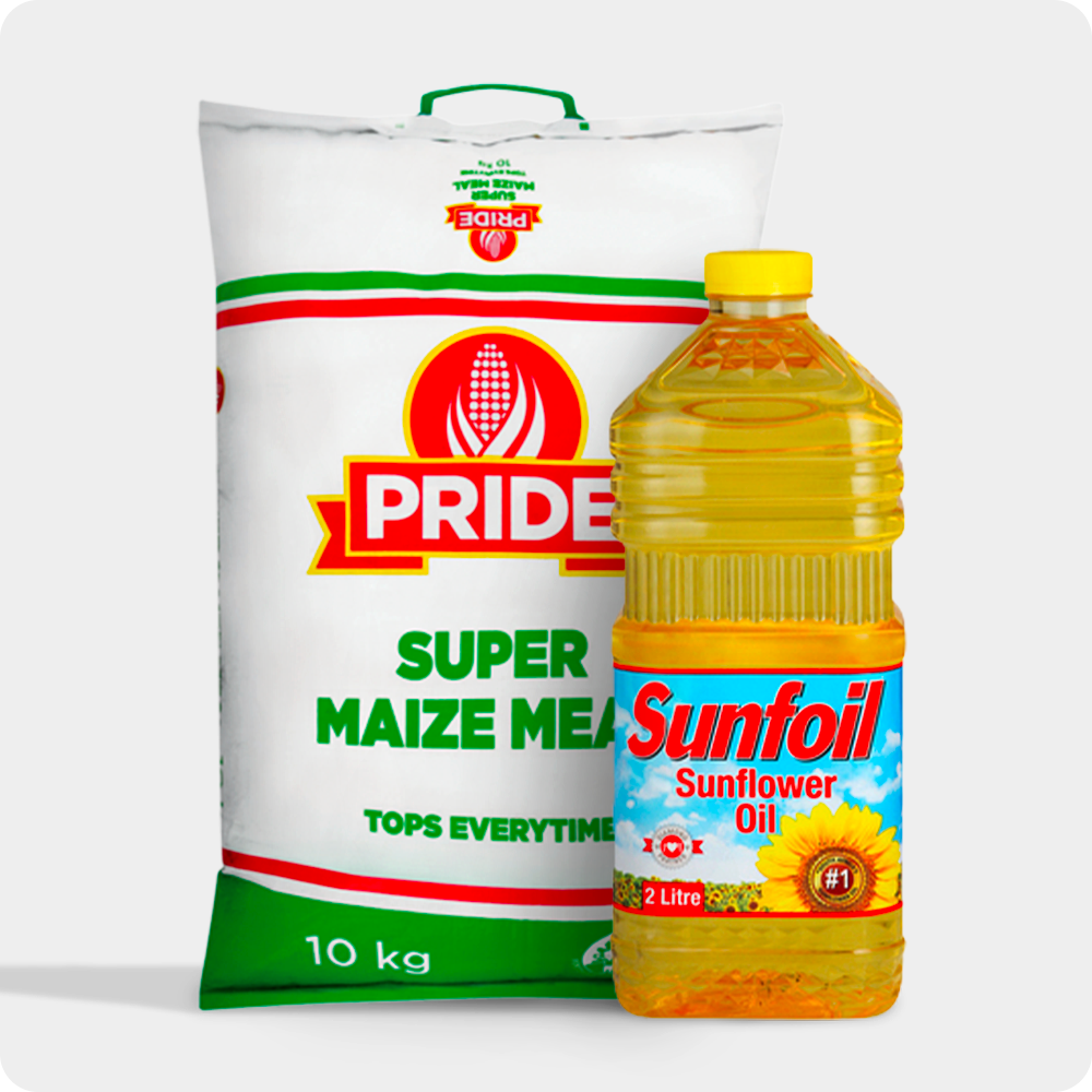 Combo - Pride Maize 10kg and Sunfoil Oil 2L Image